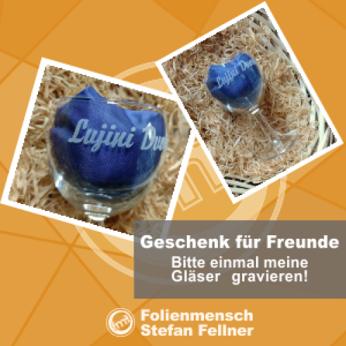 Geschenk Weinglas für Freunde HP